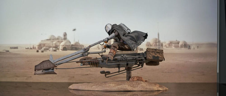Star Wars Premier Collection: Din Djarin & Grogu on Swoopbike (The Mandalorian) 1/7th Scale Statue