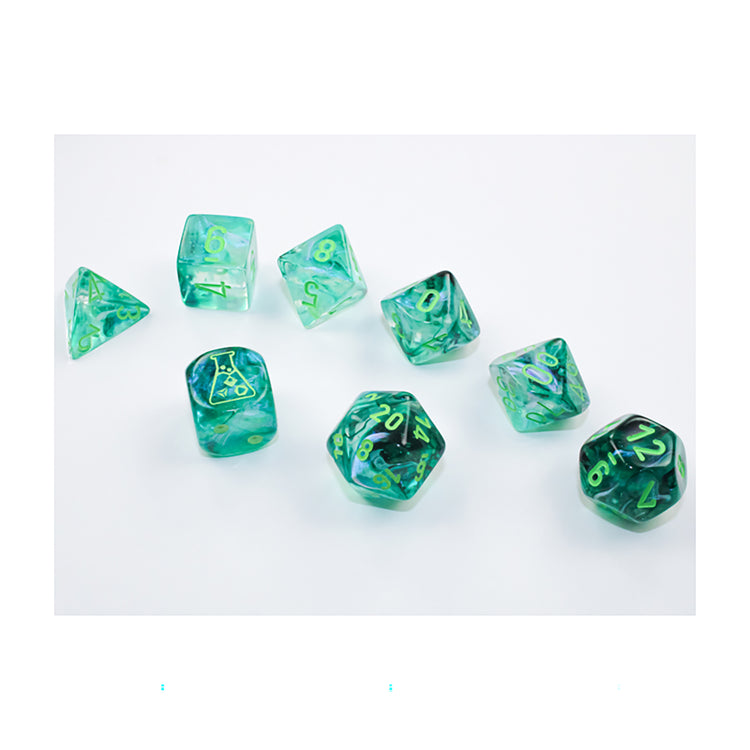 Chessex 7 Dice Set (Nebula Kelp/Light Green)