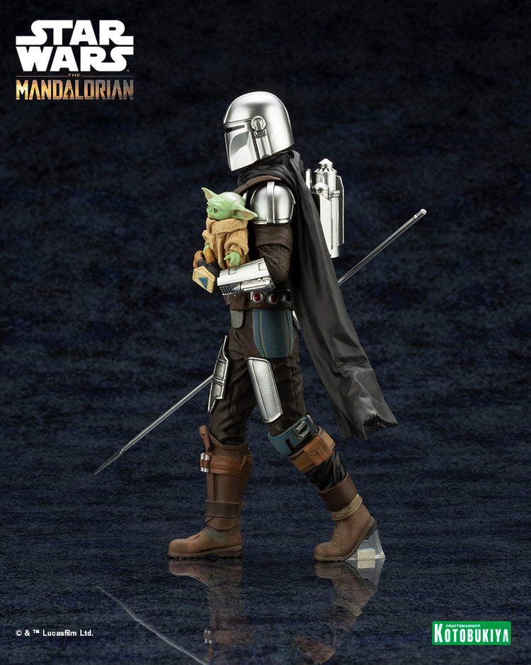 Star Wars: The Mandalorian: Mandalorian & Grogu with Beskar Staff ArtFX+ Statue