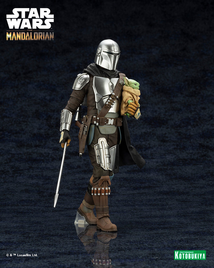 Star Wars: The Mandalorian: Mandalorian & Grogu with Beskar Staff ArtFX+ Statue