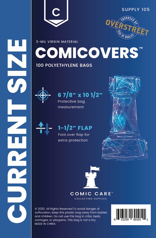 Comic Care (Current Size) Polyethylene Comic Bags x100