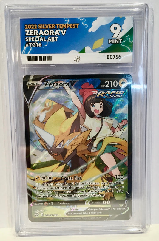Pokémon TCG: Zeraora V (Silver Tempest TG16/TG30) - Ace Graded 9 (MINT)