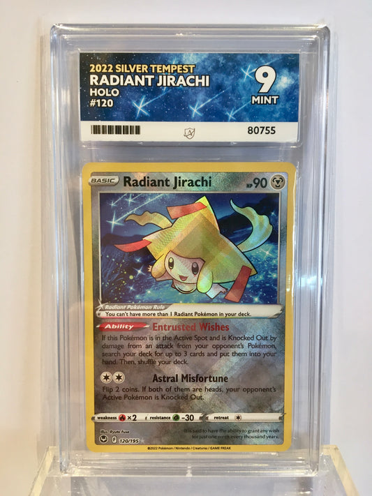 Pokémon TCG: Radiant Jirachi (Silver Temepst 120/195) - Ace Graded 9 (MINT)