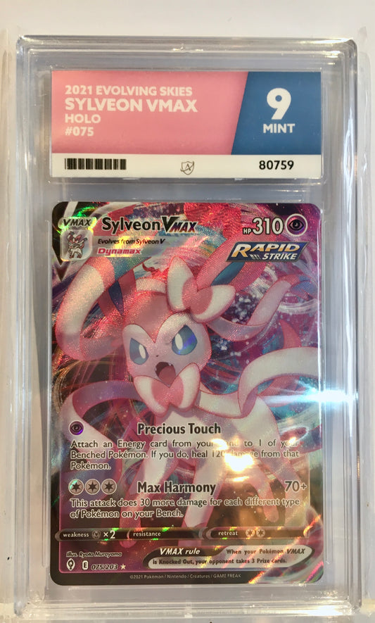 Pokémon TCG: Sylveon VMAX (Evolving Skies 075/203) - Ace Graded 9 (MINT)