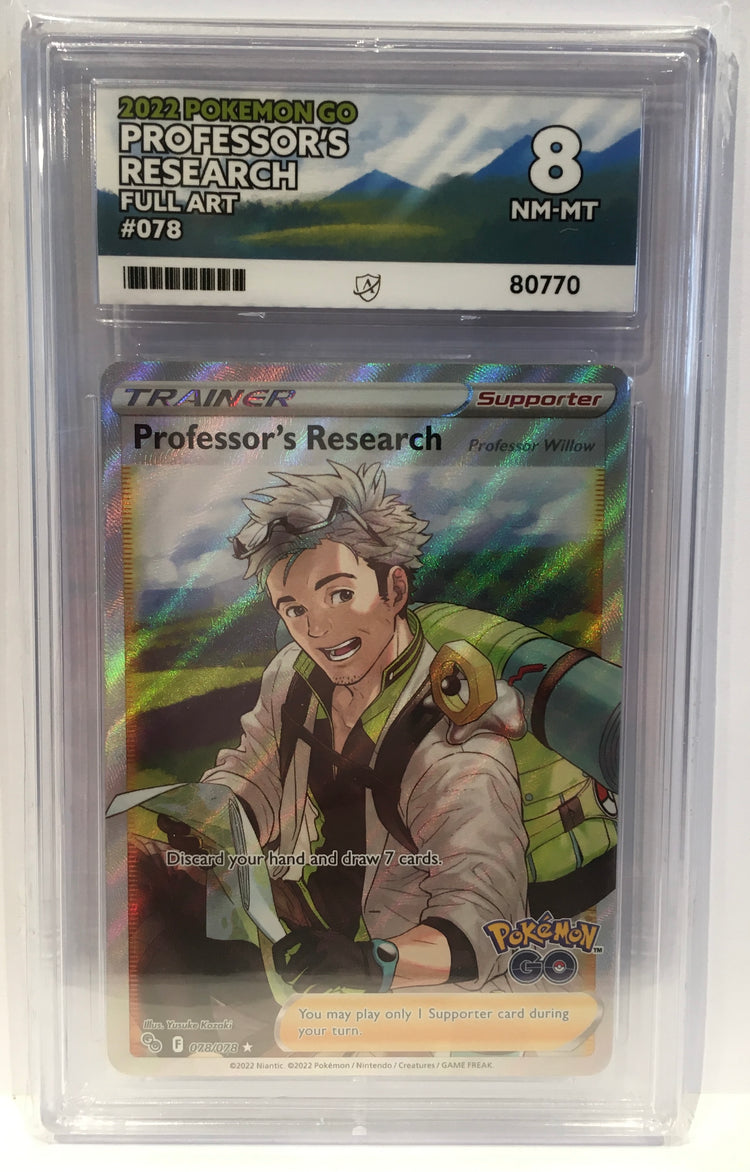 Pokémon TCG: Professor's Research (Pokémon GO 078/078) - Ace Graded 8 (NM-MT)