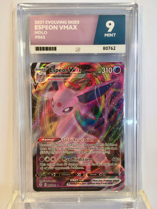 Pokémon TCG: Espeon VMAX (Evolving Skies 065/203) - Ace Graded 9 (MINT)