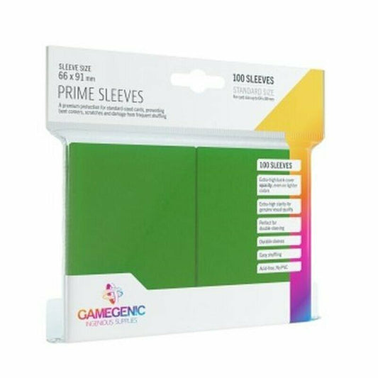 Gamegenic Prime Sleeves: Standard Card Game Size - Green (100)