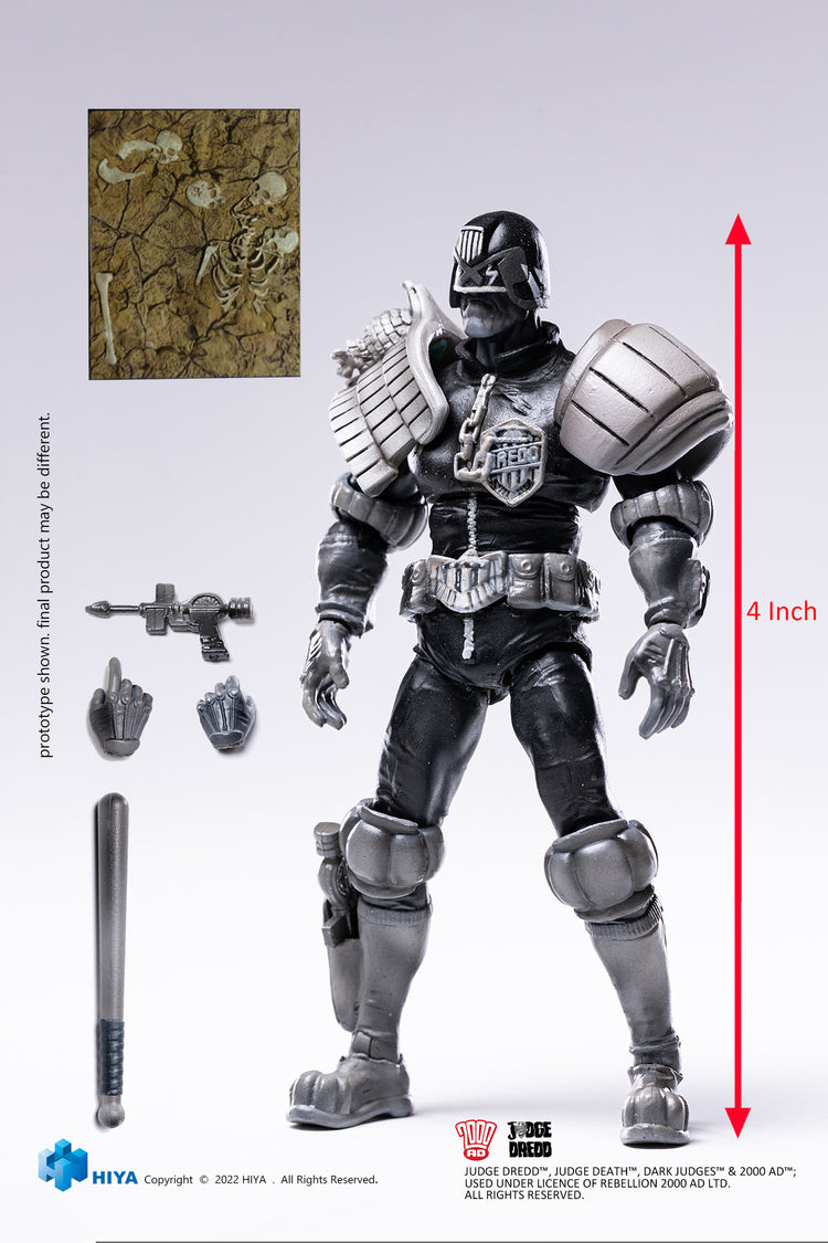 Judge Dredd (Black & White) Exquisite Mini 1/18 Scale Action Figure