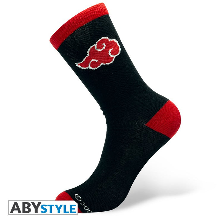 Naruto Akatsuki Cloud Black & Red Socks